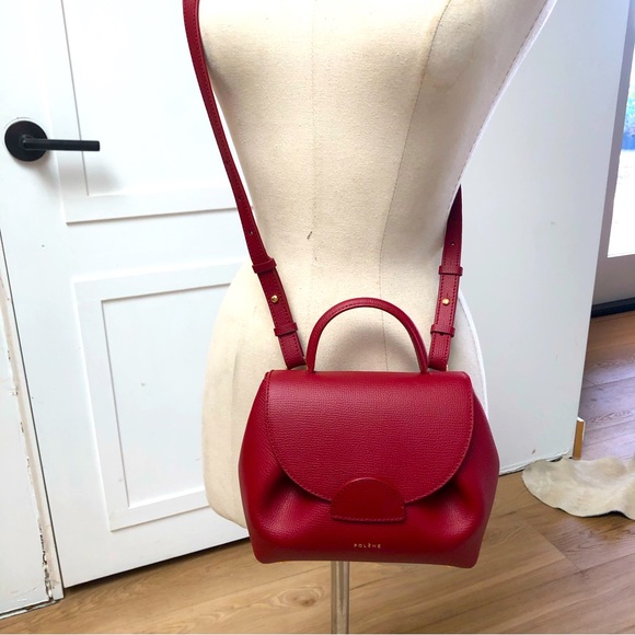 Polene, Bags, Nwt Polene Paris Numero Um Nano Red Italian Calfskin  Crossbody Small Bag 9x7x4